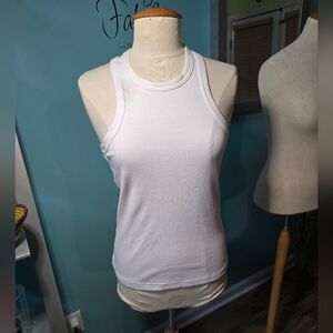 Adidas Karlie Kloss White Ribbed Tank Top